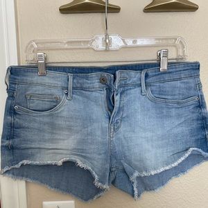 H&M light blue cutoff jean shorts, size 8
